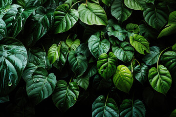 Monstera tropical leaves background