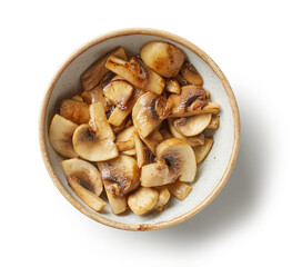 bowl of fried mushrooms