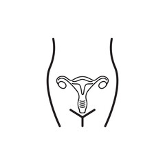Female uterus icon logo vector illustration template design.