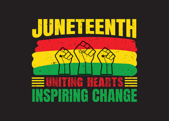 Juneteenth 1865 American black people historical freedom day t-shirt design. Trendy Juneteenth typography, Happy Juneteenth day, T-shirt and apparel design.