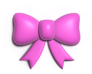 3D pink ribbon bow