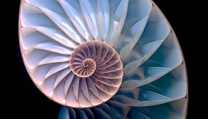 Obraz premium Abstract spiral shape similar to a section of a seashell