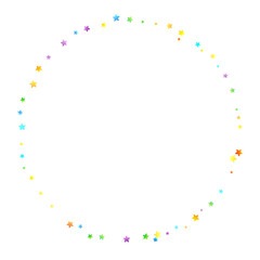 Rainbow Festive Confetti. Carnival Star Falling.