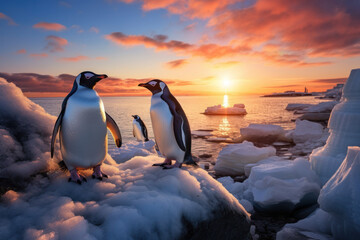 Penguins, Wildlife Photography, Generative AI - obrazy, fototapety, plakaty