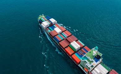 Türaufkleber Dubai Ship of Business Logistics Cargo concept and the map global partner connection of Container Cargo freight ship for Import Export ,which The logistic and transportation of International scene
