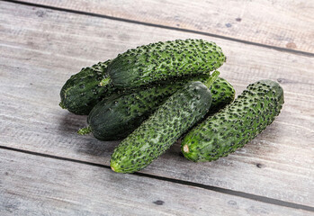 Fresh natural organic cucumbers heap