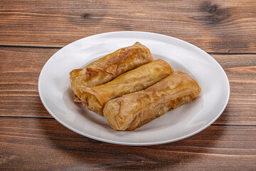 Traditional crispy fried stuffed springroll