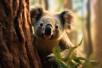 Fototapeta premium Koala, Wildlife Photography, Generative AI