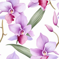 Fototapeta na wymiar Orchid flower pattern vector