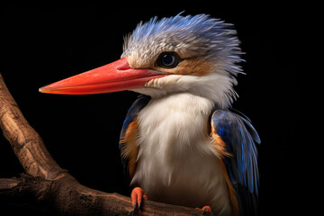 Greyheaded kingfisher - halcyon leucocephala - obrazy, fototapety, plakaty