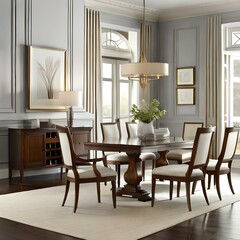 beautiful furniture home office generative by AI technology