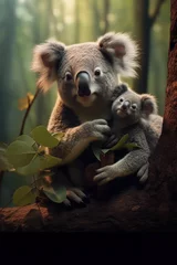 Wandcirkels aluminium Koala, Wildlife Photography, Generative AI © Vig