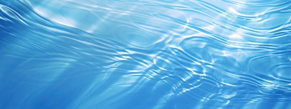 An original beautiful background image for creative work or design in the form of a water surface with chaotic waves and a play of light and shadow.