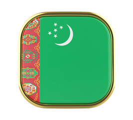 Turkmenistan Flag icon 3D
