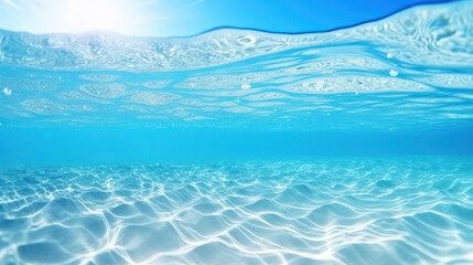 Copy space of wave blue beach background. Generative ai.