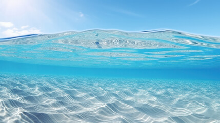 Copy space of wave blue beach background. Generative ai.