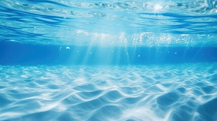 Obraz premium Copy space of wave blue beach background. Generative ai.