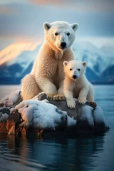Fotobehang Polar Bear, Wildlife Photography, Generative AI © Vig
