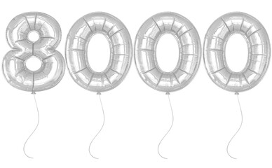 8000 Silver Balloon Number 