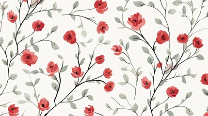Abstract red roses flowers background. Floral design backdrop. AI illustration. For background, texture, wrapper pattern, frame or border..