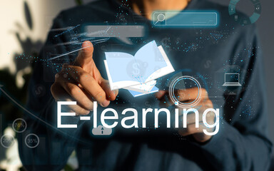digital card with the word e-learning