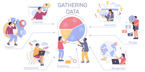 Gathering Data Flat Infographic