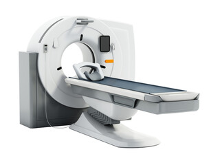 Generic, brandless MRI scanner isolated on transparent background. 3D illustration - obrazy, fototapety, plakaty