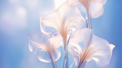 Blumen Glöckchen in transparenten Pastellefarben für Poster und Hintergrundmotiv, ai generativ