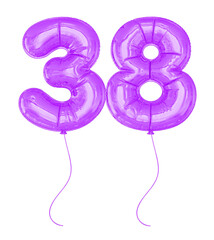 38 Purple Balloon Number 
