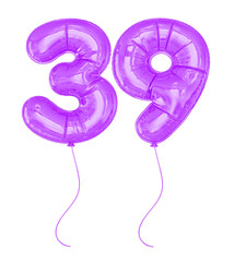 39 Purple Balloon Number 