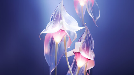 Blumen Glöckchen in transparenten Pastellefarben für Poster und Hintergrundmotiv, ai generativ