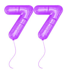 77 Purple Balloons Number 