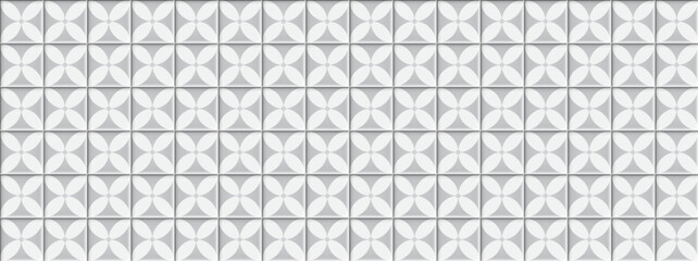 3d white and gray ceramic tiles wall texture background vector illustration