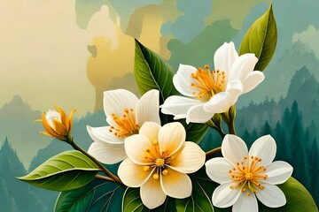 Obraz na płótnie Canvas white water lilies