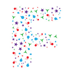 F Letter made from colorful splashes , F letter logo , Abstract F