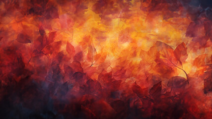 Grafische Elemente Inferno mit roten und Orangen Farben als Druckvorlage und Hintergrund, ai generativ