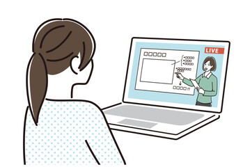 オンライン授業　生徒　後ろ姿