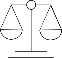 scale icon isolated sign symbol - high quality black style icons. Black Justice scale icon on white background