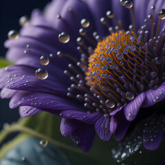 beautiful flowers having dew drops of water on their surface, generative AI
