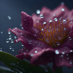 beautiful flowers having dew drops of water on their surface, generative AI

