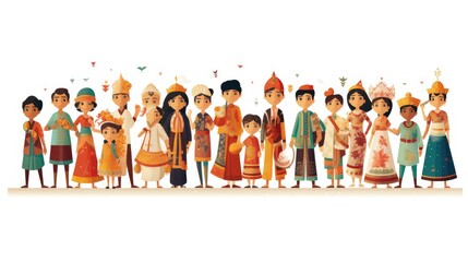 Obraz premium illustartion people from different culture