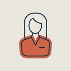 User icon of woman outline icon. Business sign