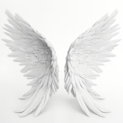 Fototapeta premium White wings of a goose isolated on white background, conveying purity and innocence. AI Generative