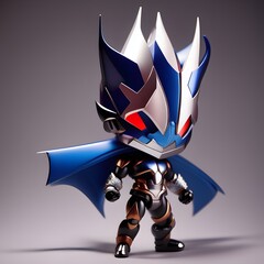 3d cute hero villain chibi figure created by generative ai