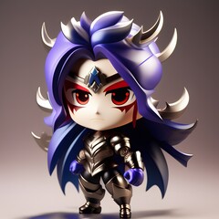3d cute hero villain chibi figure created by generative ai