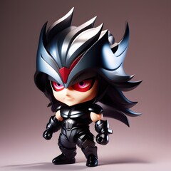 3d cute hero villain chibi figure created by generative ai