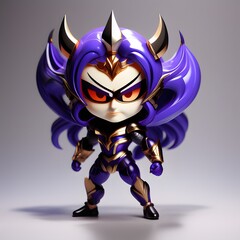 3d cute hero villain chibi figure created by generative ai