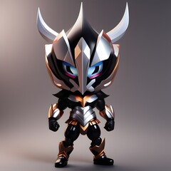 3d cute hero villain chibi figure created by generative ai