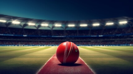 Cricket stadium with ball