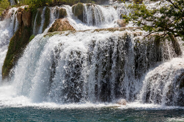 Waterfall in Krka national park in Croatia.